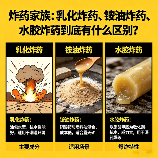 九寨沟炸药家族：乳化炸药、铵油炸药、水胶炸药到底有什么区别？